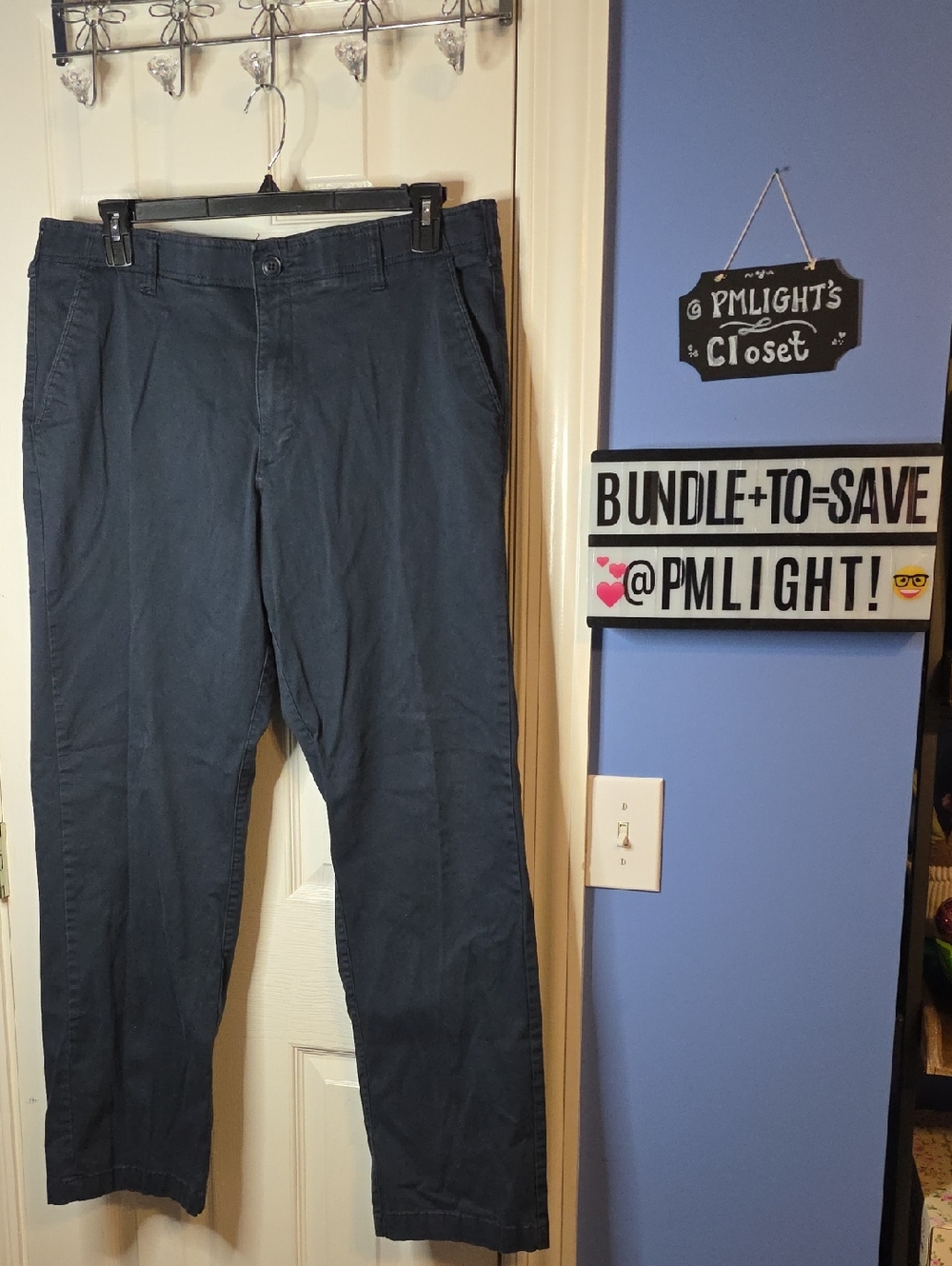Lee X-Treme Comfort Casual Navy Blue Chino Pants 38x32